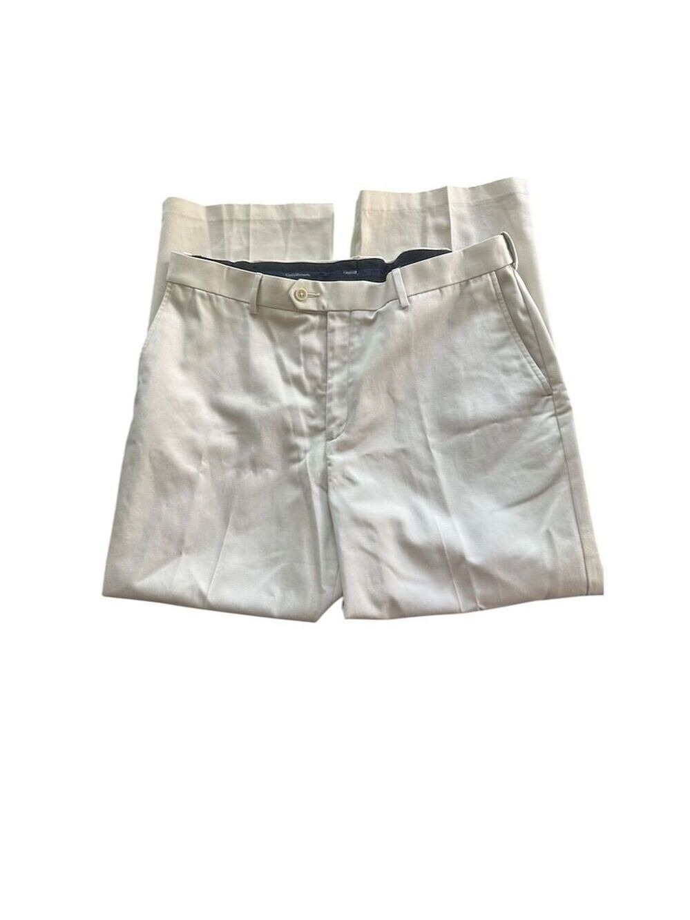 Croft & Barrow Men's Beige Dress Pants Size 38x29 Flat Front Classic Fit